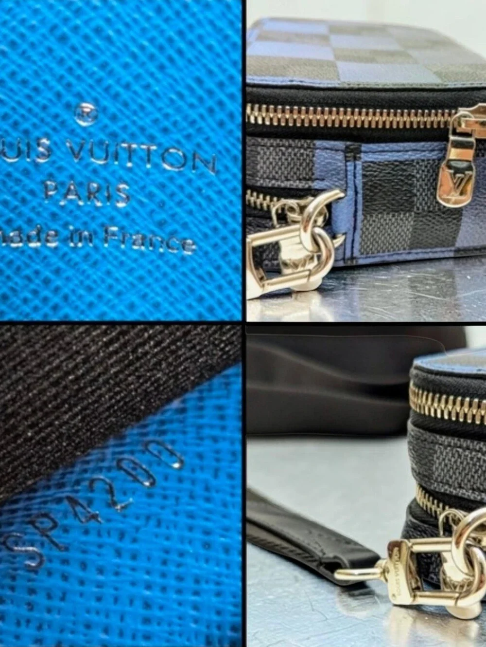 Louis Vuitton Alpha Wearable Wallet Giant Damier Cobalt Blue Indigo Leather
